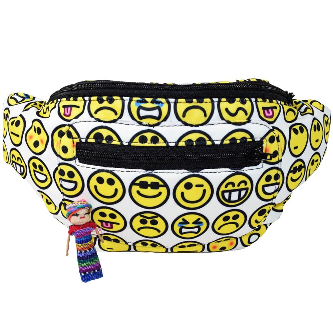 Emoji Party Fun in The Buns Fanny Pack, Boho Chic Handmade w/Hidden Pocket
