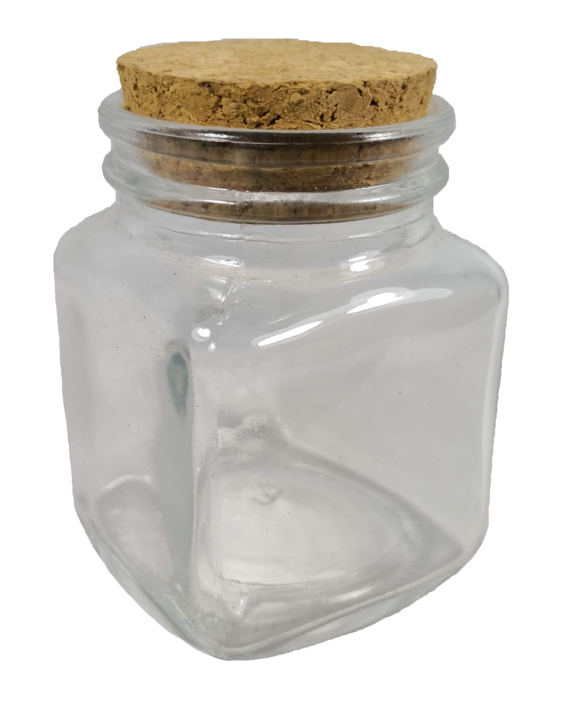 Set of 12 Pieces, Large Glass Jar with Cork Stopper 5 x 7 cm