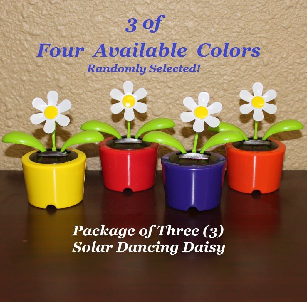 Solar Powered Dancing Daisy Flower - Package of Three (3) Flowers