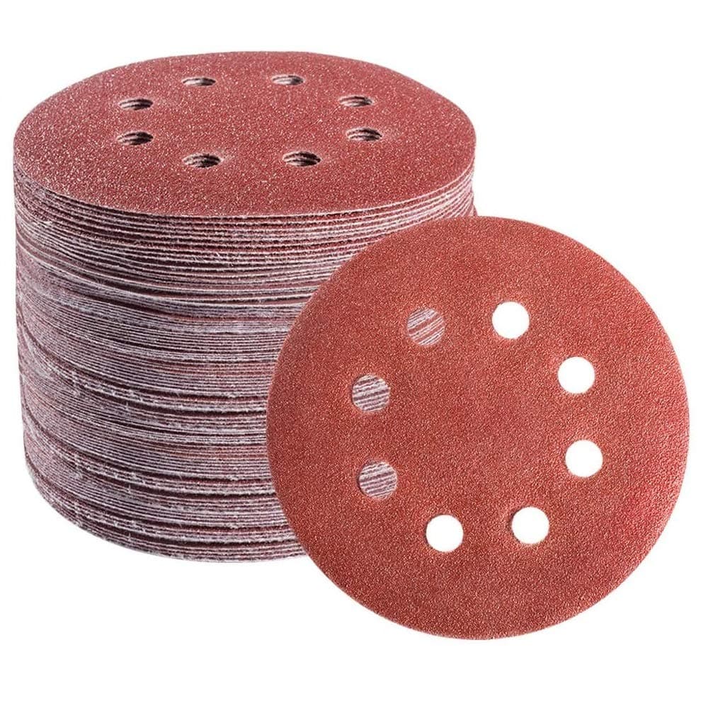 70 PCS 5 Inch 8 Hole Hook and Loop Adhesive Sanding Discs Sandpaper for Random Orbital Sander Power Orbit Sanders Polishing 40/60/80/120/180/240/320 grits