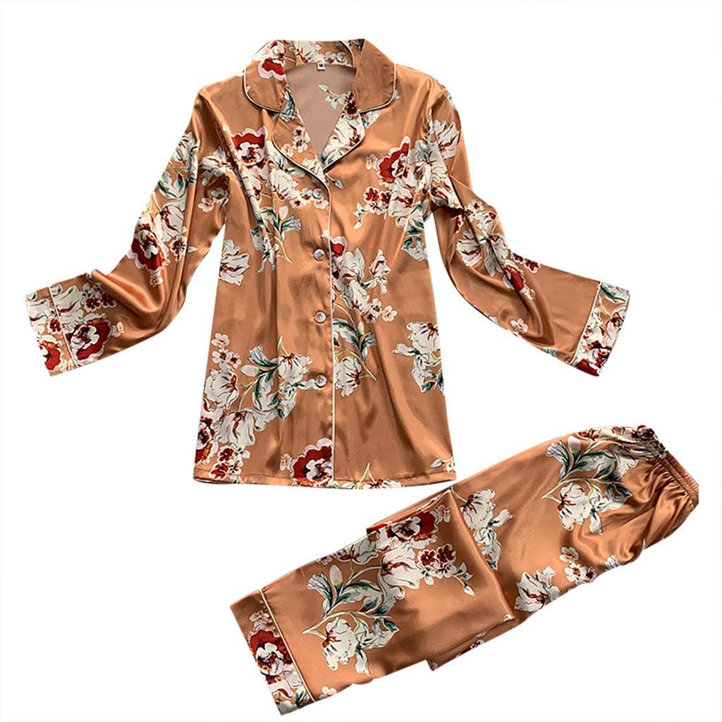 Dunacifa Pajamas Set Long Sleeve Sleepwear Womens Button Down Nightwear Soft Pj Lounge Sets