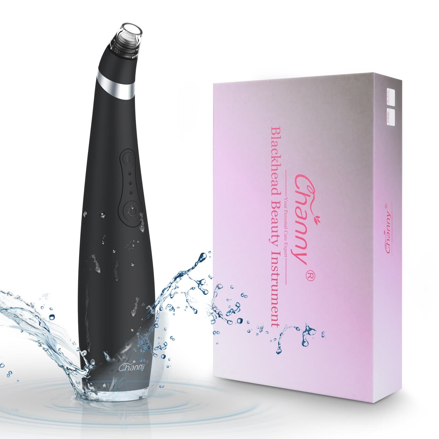 Blackhead Remover Electronic Comedone Extractor Tool By Channy ,FDA Approved Pore Vacuum Suction Multifunctional Machine Facial Pore Cleaner for Blemish, Pimple,Acne, Zit Removing(black)