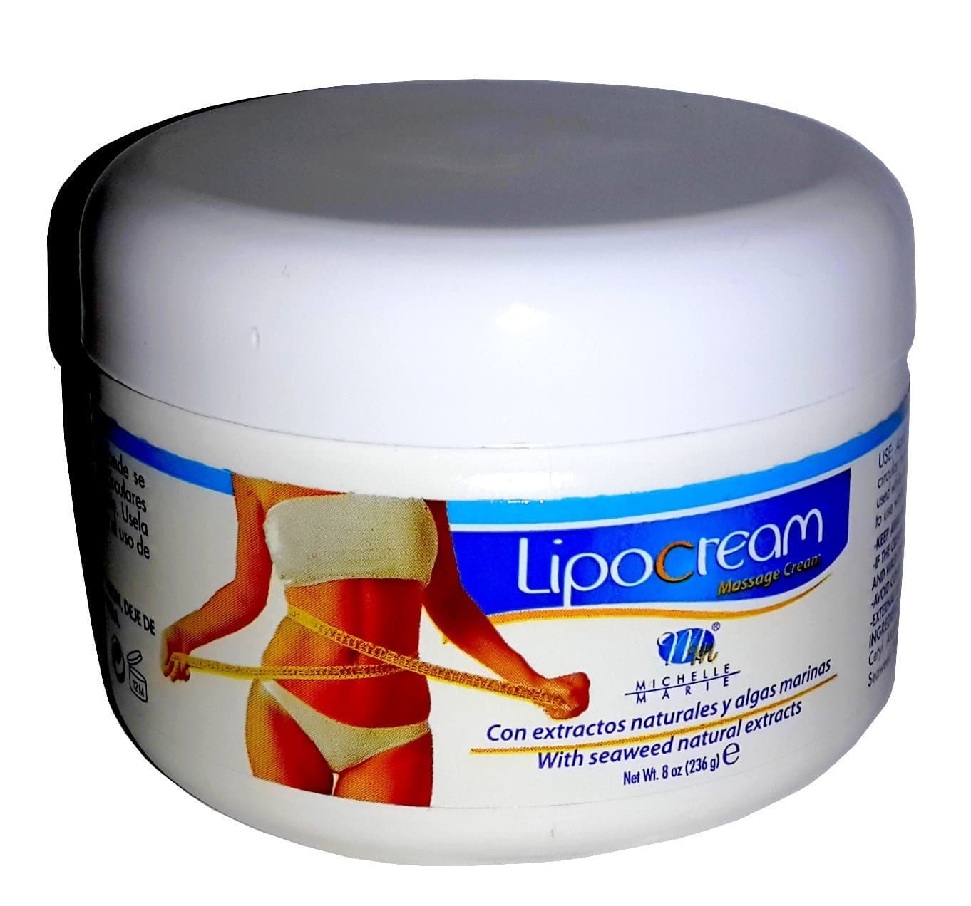 Lipocream Fat Burning Massage Cream w/ Seaweed Natural Extracts 8 Oz.
