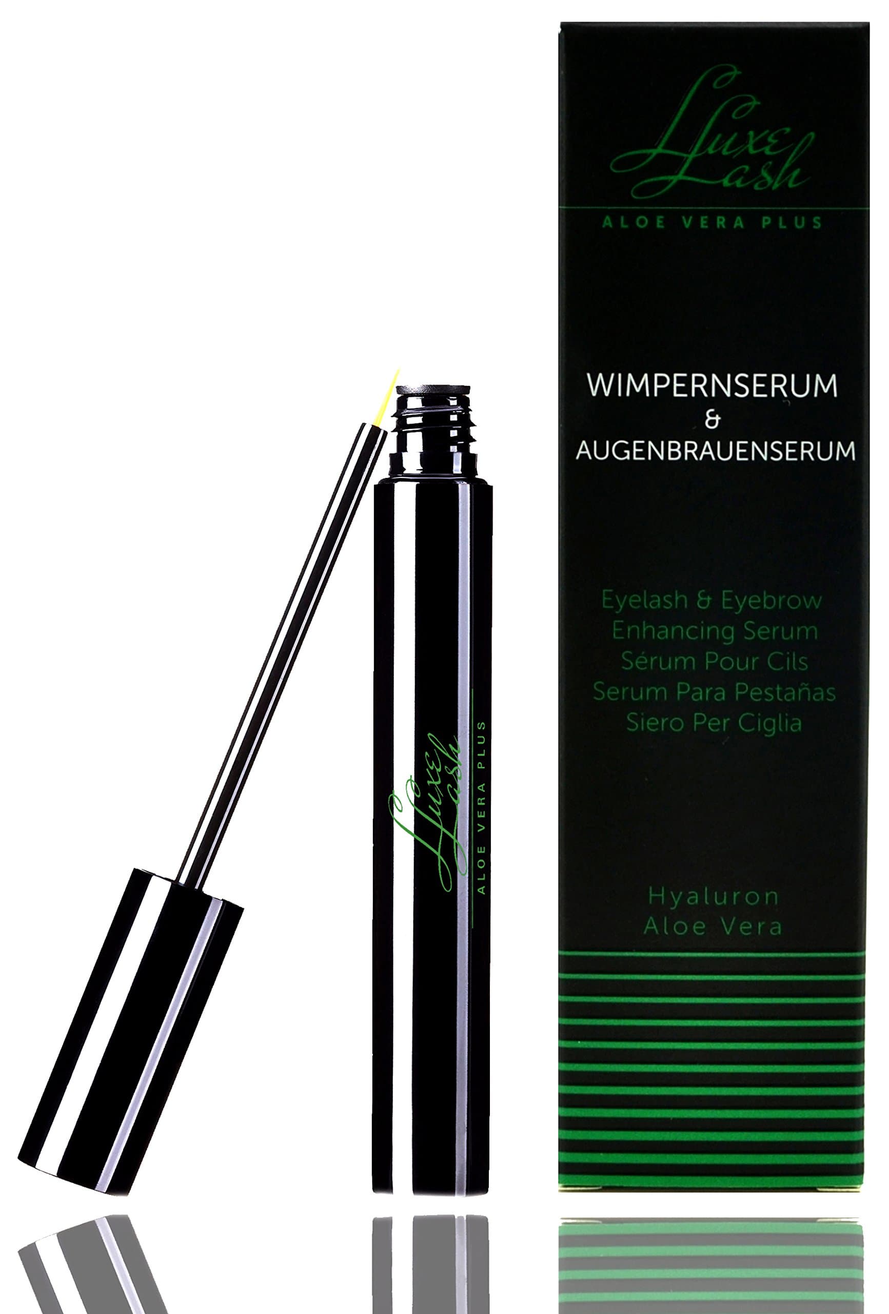 Eyelash Growth Serum Rapid Growth - Eyelash Enhancer and Booster for Longer Lashes and Brows with Aloe Vera I Made in Germany 4 ml Luxe Lash