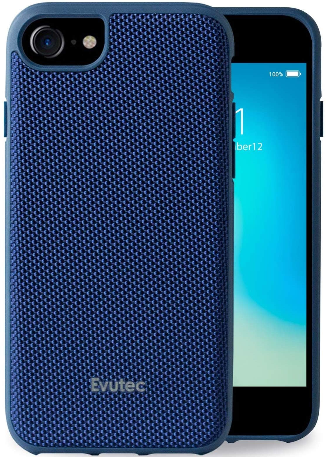 Evutec Compatible with iPhone 6/6s/7/8/SE(2020) Unique Heavy Duty Case Ballistic Nylon Premium Protective Military Grade Drop Tested Shockproof Phone Cover with AFIX+ Vent Mount-Blue