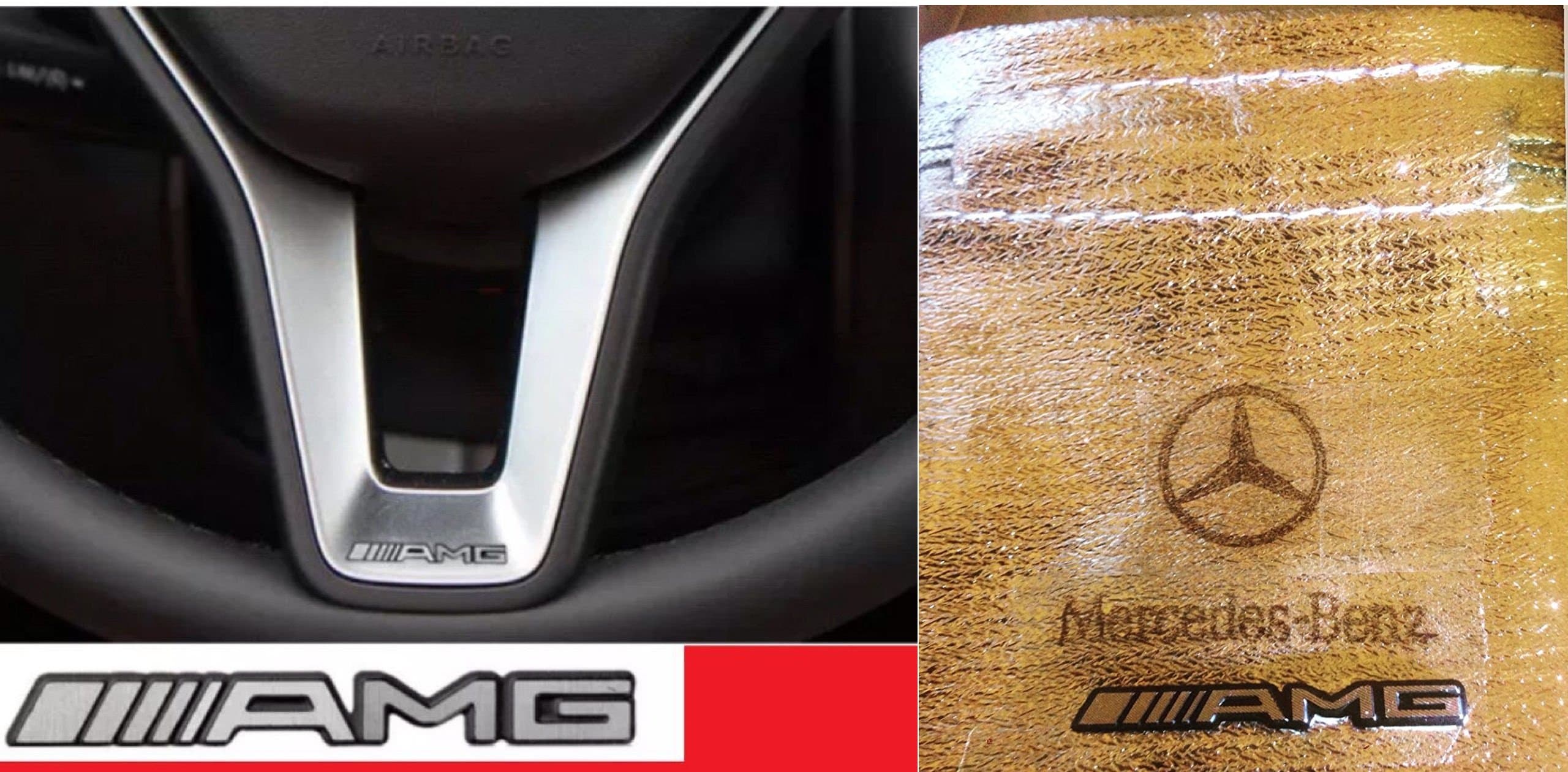 AMG Steering Wheel Sticker Badge Logo Emblem Alloy Smart Class New