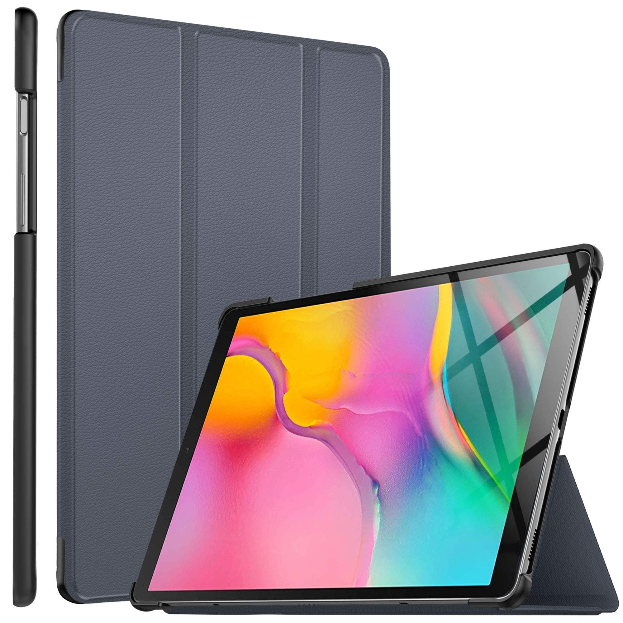 ELTD Case for Samsung Galaxy TAB A T510/T515 2019,Flip Premium Slim light Shell Protective Cover Case for Samsung Galaxy TAB A T510/T515 10.1 Inch 2019 Tablet (Ash)