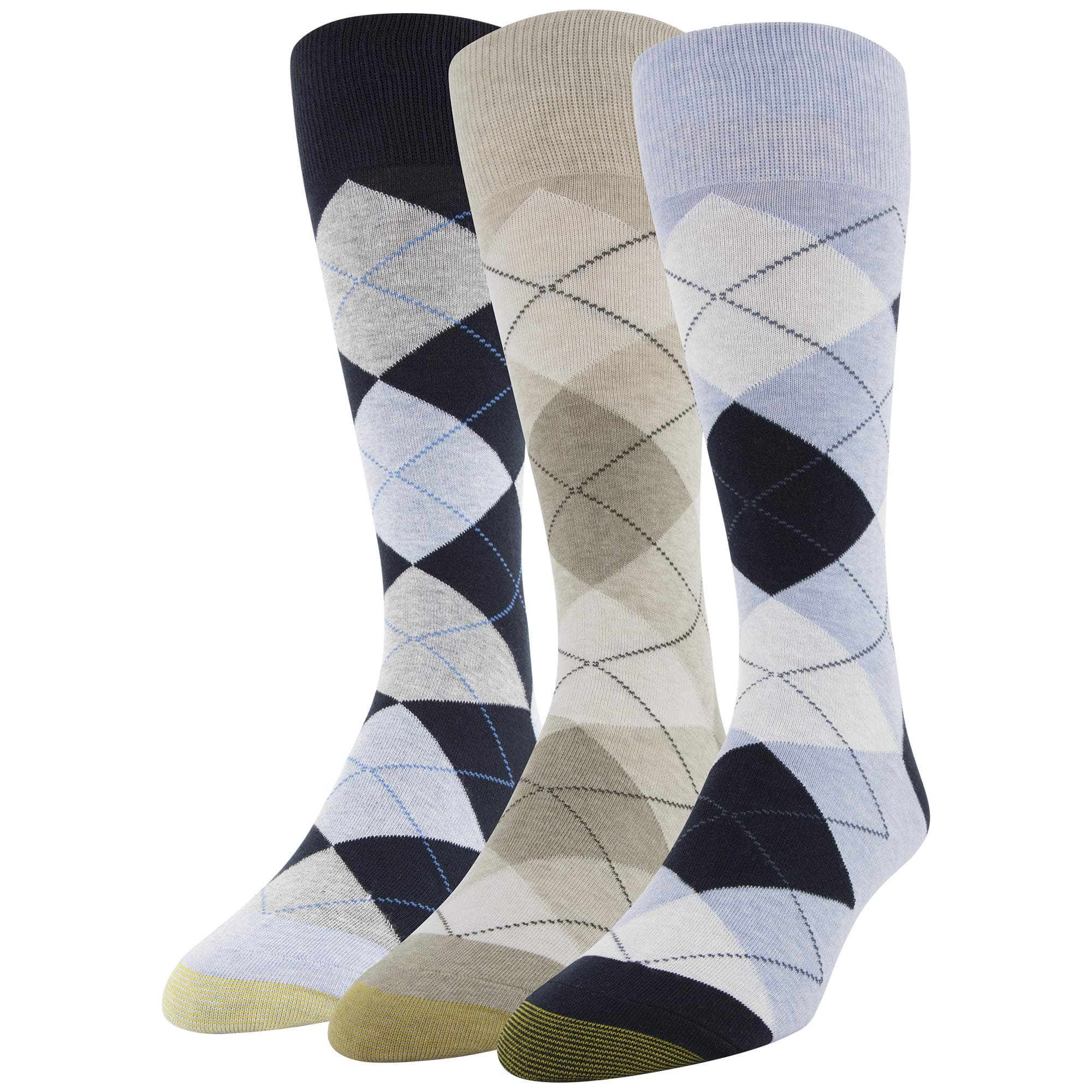 Gold Toe mens Carlyle Argyle Crew Socks, 3 Pairs