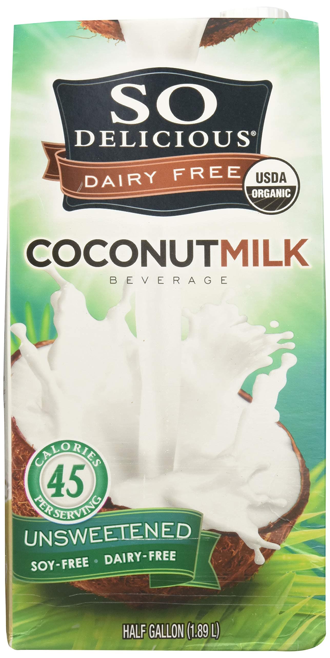 So Delicious Dairy Free Coconut milk Beverage, Unsweetened Original, 4 Count
