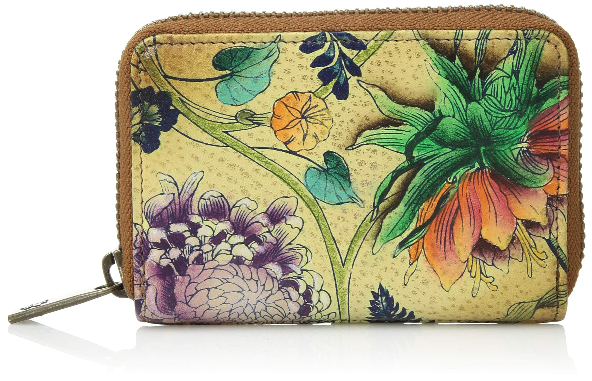 Anuschka Credit Card & Business Card Holder - Genuine Leather, Hand-painted Original Artwork - Holds 11 cards