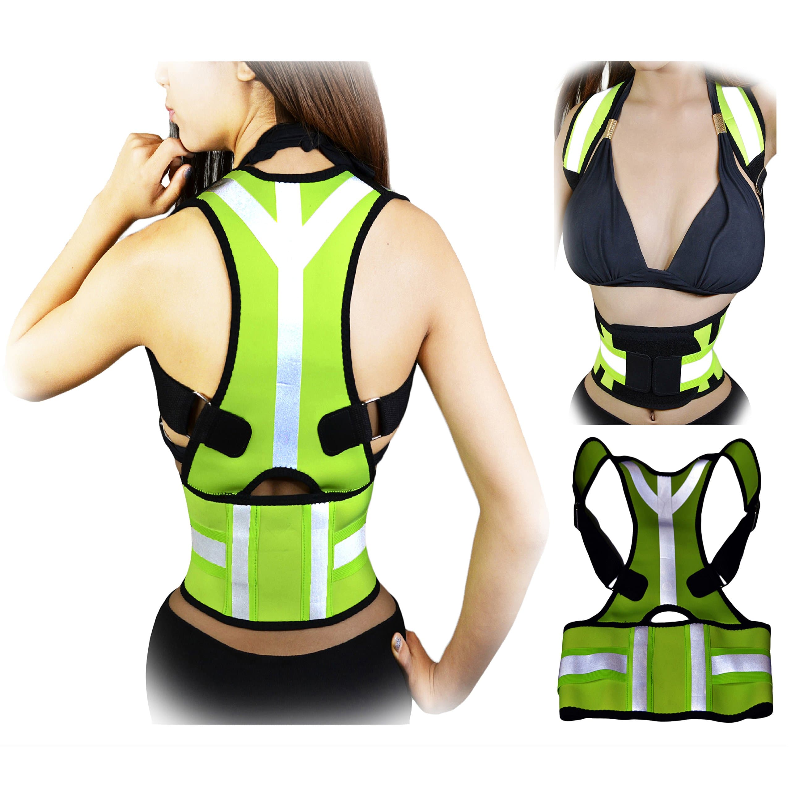 Jenx Fitness Reflective Posture Corrector | Best Waist Trainer | High Visibility Clavicle Support | Reduce Back Shoulder Neck Pain for Women and Men