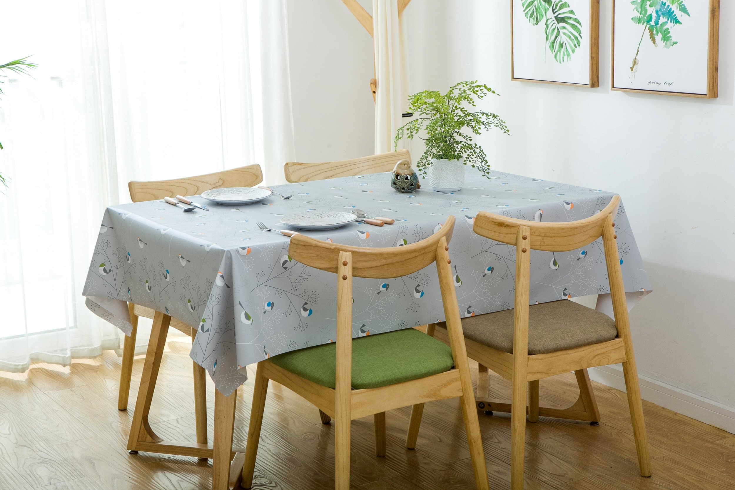 ZingLife Rectangle Tablecloth - 54 x 78 Inch - PVC Wipe Clean Table Cloth Waterproof Oil Cloth Heavy Duty Vinyl Table Cover - Great for Buffet Table, Parties, Holiday Dinner, Wedding & More