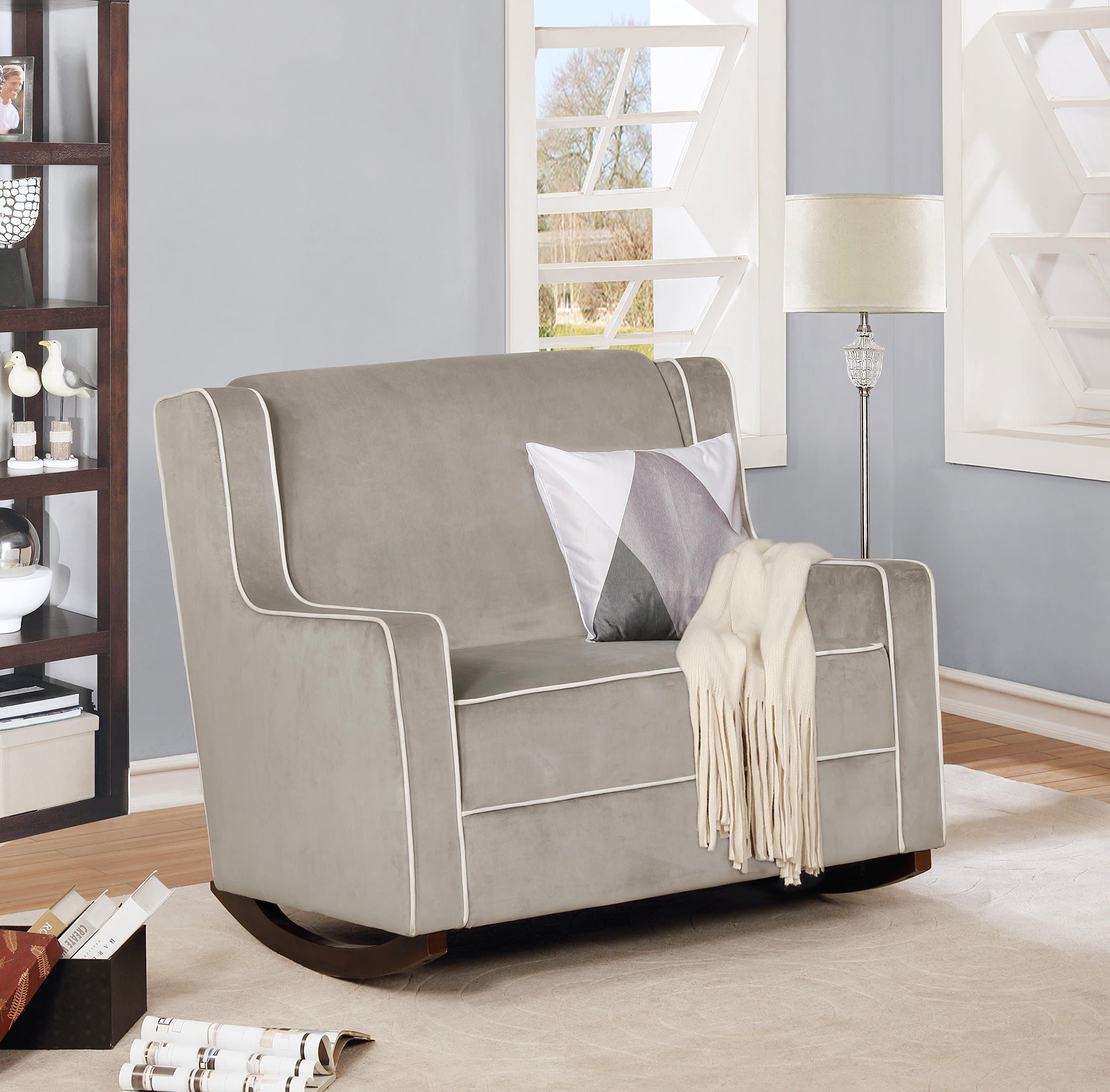 Naomi Home Elaina Two-Seater Rocker Gray