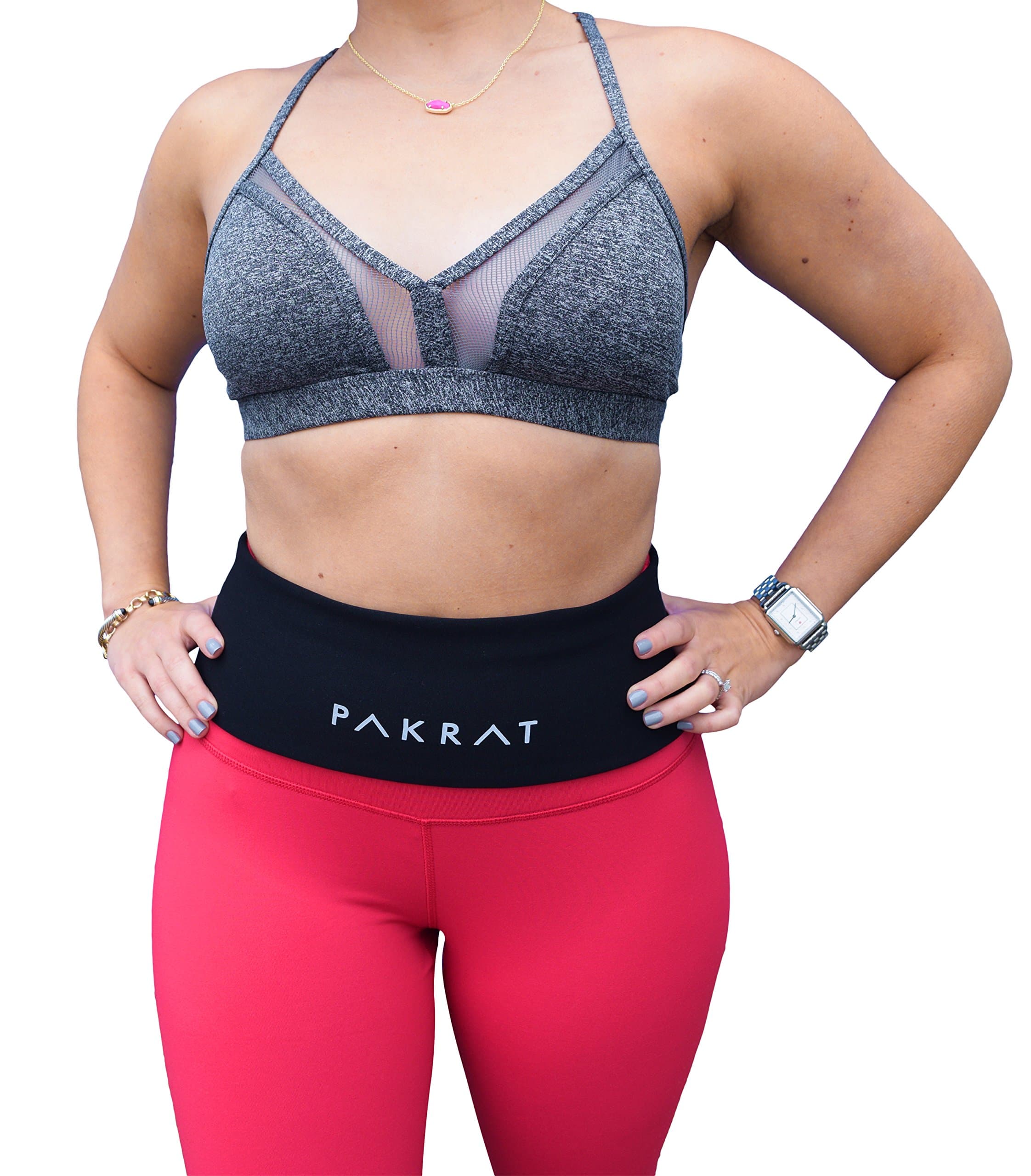 PakRat Running Belt Waist Pack – Runners Fold Over Belt, Fanny Pack for Jogging, Exercise or Travel, Holds Phone, Money, Keys