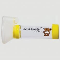 spacer device Aerochamber Plus, Child, Meduim, Yellow,with face mask, Latex free