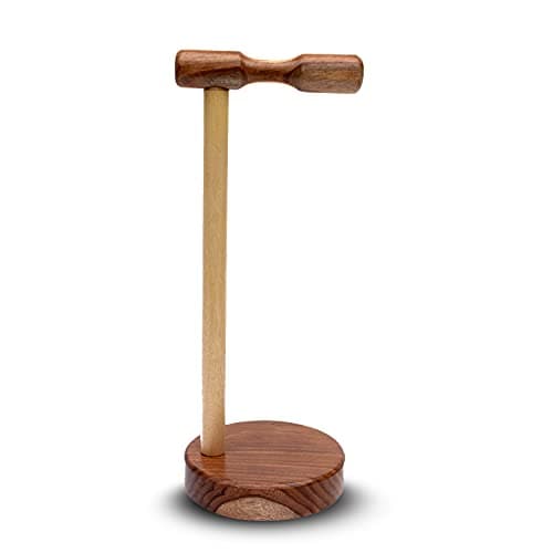 Wooden Headphone Stand for Desk, Headset Stand for table/ Stand Hanger & Accessory Storage Tray, Headset Holder, for Home Office, Gaming & Internet Calling (size: 10 inch height)
