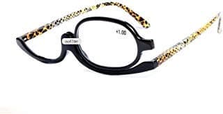 oudlmeReading glasses makeup glasses eyes makeup glasses flip lenses folded for women leopard (3.5)