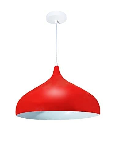 Ceiling Lighting Hanging Chandelier ADWA Style Pendant Light E27 Single-Head Hanging Lamp Height Adjustable Dinning Room Bar Coffee Shop (Size-400 mm) (Red Inside White)