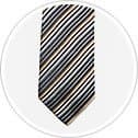 Multi Gray, White, Gold, Black, Tan, and Maroon Stripe Tie.