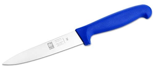 5 Inch Straight Edge, High Carbon German Stainless Steel razor Sharp Blade, Super Grip, Blue Handle, Kitchen Utility knife.