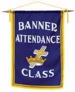 Banner-Banner Attendance Class-Cross/Crown-Blu/Gold (17x24)