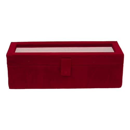 Kuber Industries Wooden Bangle Box For Woman|1 Rod Bangle Storage Box Organizer|Transaprent Lid & Handle|MAROON