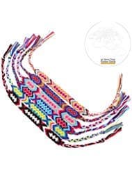 Friendship Handmade Cords 6PCS Multi Color Woven Braid Strand Braided Thread for Hair Ponytail Bracelet Anklet with Clear Rubber Bands by Tidawave