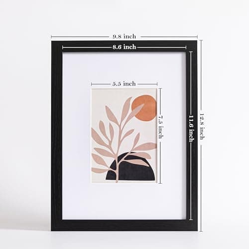 eletecpro 9x12 Picture Frames Set of 10, Picture Frame Collage Wall Decor Display 6x8 Photo with Mat or 9x12 without Mat, Home Decor Gallery Frame for Table Top or Wall Mounting, Black