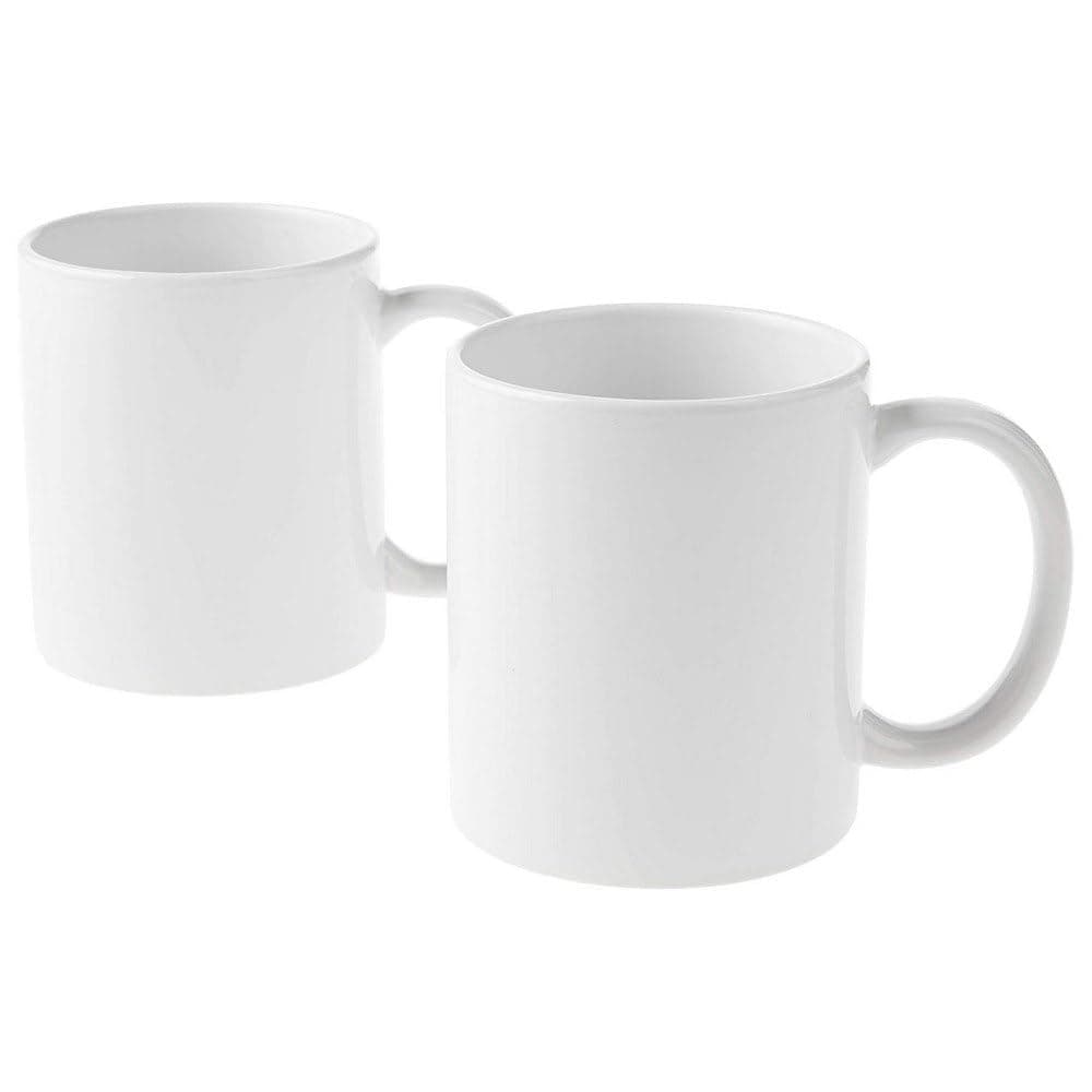 Cricut Beveled Blank, Ceramic-Coated, Dishwasher & Microwave Safe Mug to Decorate, Mug Press & Infusible Ink Compatible,12 Oz Sublimation, Ideal for Crafts and Printing, 2 Count, White