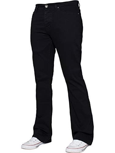 Enzo Mens Bootcut Wide Leg Jeans Stretch Bell Flared Denim Pants All Waist Sizes