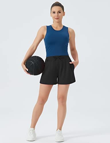 THE GYM PEOPLE Women's Drawstring Sweat Shorts High Waisted Summer Workout Lounge Shorts with Pockets