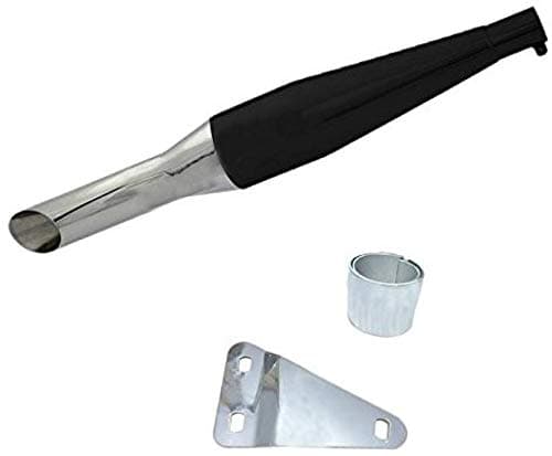 Guance Silencer Red Rooster Exhaust Black and Chrome for Royal Enfield BS3 and BS4 Model