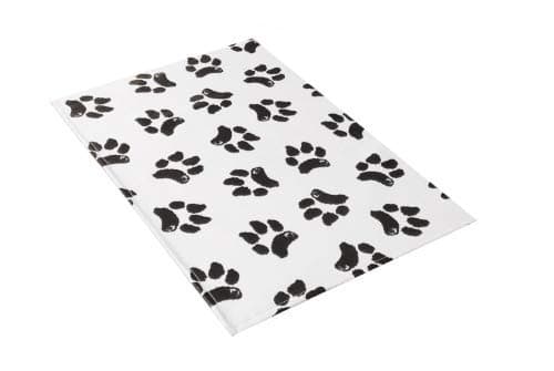 Ezee~Visit Black and White Dog Paw Print Pet Vet Mat (Small)