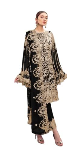 GenericRAMDEV FASHION Faux Georgette Semi Stitched Pakistani salwar Suit for Women