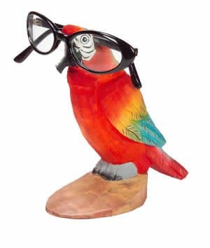 Parrot Peeper - Wood Eyeglass and Business Card Holder