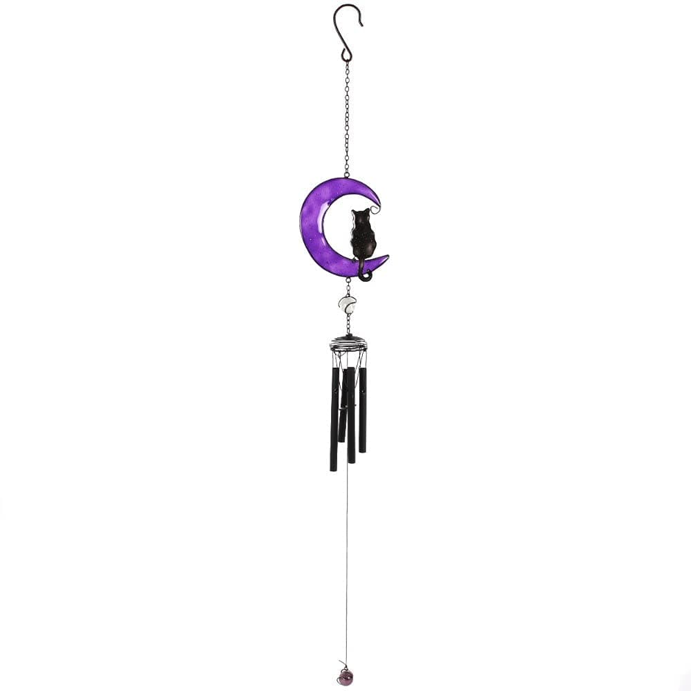 Enchanting Black Cat Windchime - 70cm (1 Pc.) - Stunning & Unique Design, Rust-resistant Metal - Ideal Home Accent
