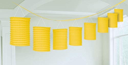 Accordion Style Paper Lantern Garlands | Sunshine Yellow | Party Decor