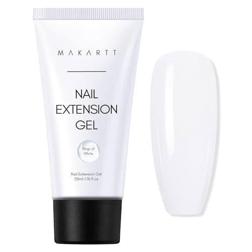 Makartt Poly Nail Gel Hema-Free Milky White 50ML Gel Builder for Natural-Looking Nail Strengthener 3D Diy Hard Gel Manicures Nail Art Home Salon-Wips of White