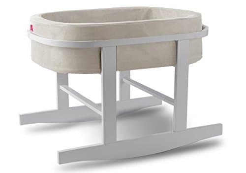 Ninna Nanna Bassinet in Stone with White Base by Monte Design