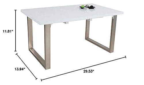 Inspirer Studio® Roman Extendible Dining Table Pedestal Table MDF High-Gloss White (Table ONLY)