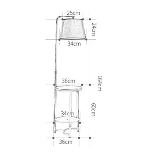 Floor lamp Bedside Floor Lamp With Shelves,Simple Atmosphere Creative Coffee Table Sofa Lamp Indoor Lighting AA+ (Color : White+linen lampshade)