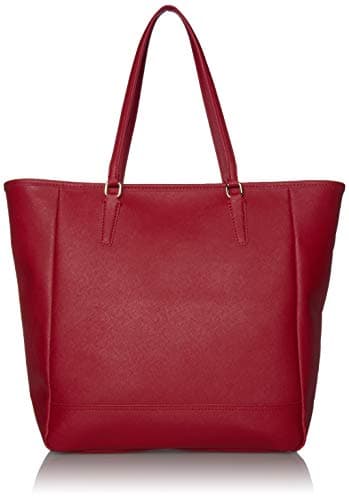 Royce Leather 24 Hour Executive Tote Bag in Saffiano Leather, Red, One Size
