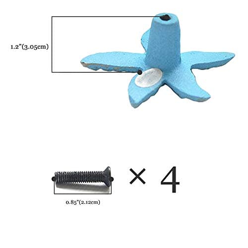 Cast Iron Nautical Drawer Pulls – Marine Style Door Knobs for Dresser Drawer | Kitchen Cupboard | Wardrobe | Door | Vanity Unit – Shell | Crab | Seahorse | Starfish (4, White)