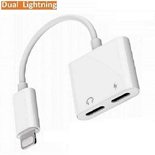 Headphone Adapter Compatible for iPhone 11/11pro/11pro mas/XR Adapter [Audio+Charge+Call+Volume Control ] Dual Ports Adapter Splitter Compatible for iPhone XS/Xmax/XR/X/8/8p/7/7p