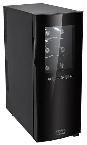Koblenz Free Standing Dual Zone Fridge and Chiller, 750 ml Wine Bottles (EVFK-12), Black