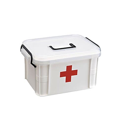 GOLDBEARUK Plastic Portable Medical Chest Clip Fastenings Upper level Compartments (Small)