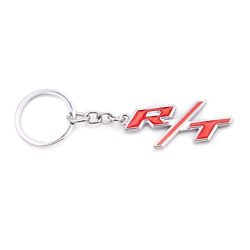 KKY Best R/T Emblem Keychain RT Key Chain Fob Ring for Chrysler Chevrolet Camaro (Red with Silver outlinee)
