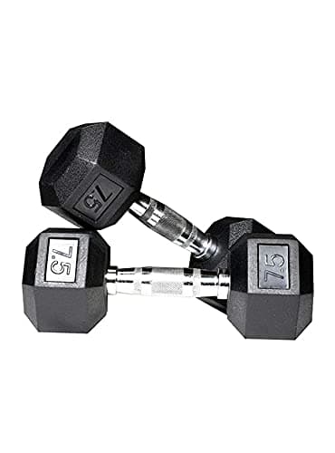 ASG Hexa Dumbbells 7.5kg Set | 7.5kg×2pcs Pair | Hexagon Dumbles | exercise Dumbells | Rubber coated home gym kit Dumbells | (Pack of 2) 15kg Weights