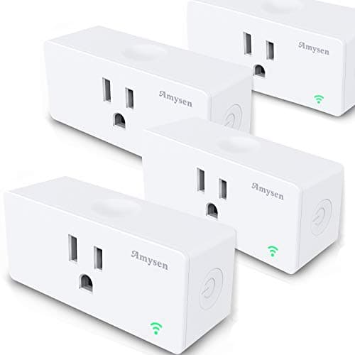 Amysen WiFi Smart Plug, Mini Outlet Compatible with Alexa, Google Assistant, No Hub Required, Control Your Devices from Anywhere(4 Pack)