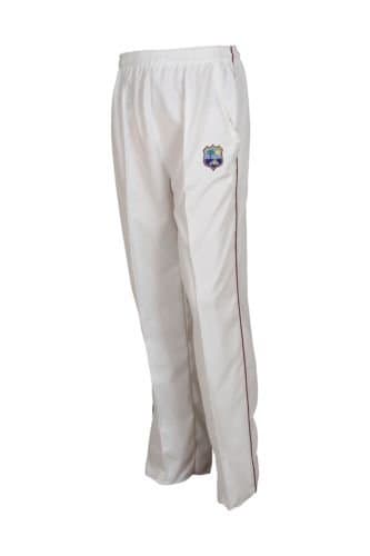 WHITE CRICKET TROUSER WITH WEST INDIES TEST LOGO ADULTS LARGE MENS 36-38 INCH WAIST